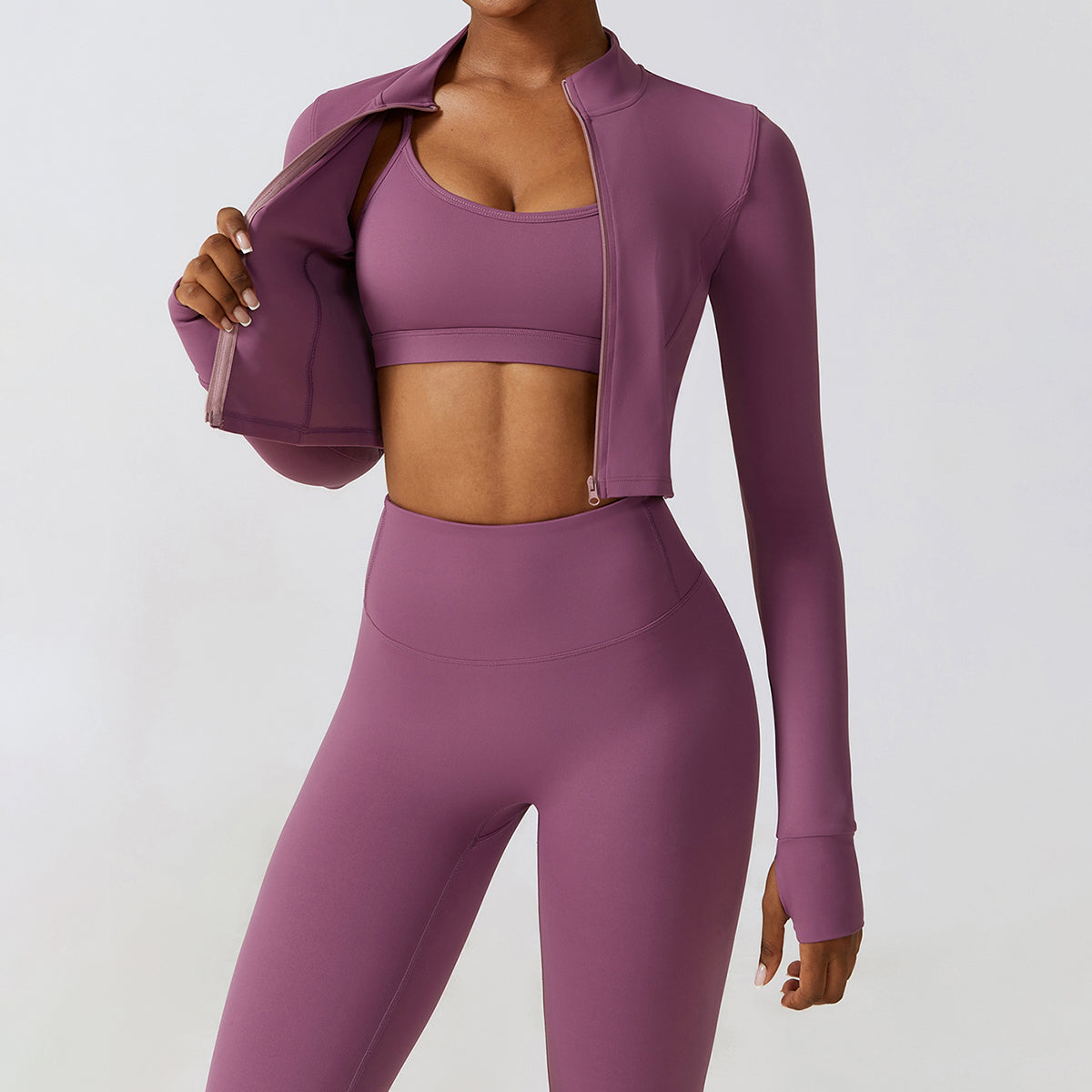 8047 Women Zippered Long Sleeve Yoga Coat Slim Fit Quick-drying Fitness Running Sports Top 8047 Women Zippered Long Sleeve Yoga Coat Slim Fit Quick-drying Fitness Running Sports Top